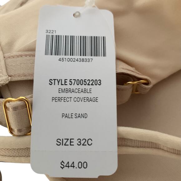 Soma Bra NWT Women's Size 32C Pale Sand Embraceable Full Coverage Underwire - Picture 4 of 7